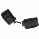 KINK - POLSI RICOPERTI DI PIZZO SCURO IN NEOPRENE REGOLABILE NERO 20-29 CM X 5 CM - immagine 2