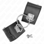 KINK - POLSO FISSO CON CHIUSURA AD ANELLO E LUCCHETTO NERO REGOLABILE 16-23 CM X 5,5 CM - immagine 2