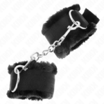 KINK - POGGIPOLSI FODERATI IN PELLICCIA NERI REGOLABILI 17-31 CM X 7 CM - immagine 2