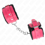 KINK - POGGIPOLSI PREMIUM FODERATI IN PELLICCIA NERI CON CINTURA ROSA LAMPONE REGOLABILE 17-29 CM X 6 CM - immagine 2