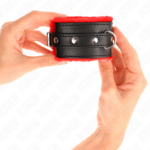 KINK - RESISTENZA DA POLSO PREMIUM FODERATA IN PELLICCIA ROSSO CON CINTURA NERA REGOLABILE 17-29 CM X 6 CM - immagine 4