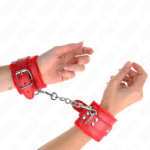 KINK - RESISTENZA DA POLSO IMBOTTITA IN PELLICCIA ROSSO CON CINTURA ROSSA REGOLABILE 17-29 CM X 6 CM - immagine 3