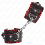 KINK - POGGIPOLSI IMBOTTITI IN PELLICCIA ROSSO/NERO REGOLABILE 17-29 CM X 6 CM - immagine 2