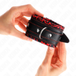 KINK - POGGIPOLSI IMBOTTITI IN PELLICCIA ROSSO/NERO REGOLABILE 17-29 CM X 6 CM - immagine 3