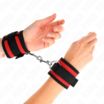KINK - TENUTA DA POLSO IN NYLON HOOK&LOOP ROSSO-NERO MODELLO 2 REGOLABILE 18-35 CM X 6 CM - immagine 4