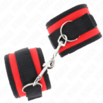 KINK - TENUTA DA POLSO IN NYLON HOOK&LOOP ROSSO-NERO MODELLO 2 REGOLABILE 18-35 CM X 6 CM - immagine 2