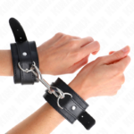 KINK - POTENZIALE DA POLSO FILA DI RIVETTI SINGOLA NERA REGOLABILE 17-28 CM X 5 CM - immagine 4