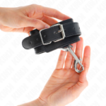 KINK - TENUTA DA POLSO-FILA DI RIVETTI SINGOLA E FIBBIA GRANDE NERA REGOLABILE 17-28 CM X 5 CM - immagine 3