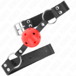 KINK - PALLA TRASPIRANTE BAVAGLIO 4 CM CON DOPPIO RIVETTO ROSSO 62,5 x 2,5 CM REGOLABILE 42-58 CM - immagine 2