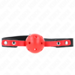 KINK - PALLA DURA CAVA ROSSA 4 CM GAG NERO CINTURINO 60 x 2 CM REGOLABILE 37-52 CM - immagine 2