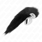 KINK - PLUG ANALE MISURA L 10 X 4 CM CON CODA SINTETICA 40 CM NERO - immagine 2