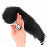 KINK - PLUG ANALE TAGLIA S 7 X 3 CM CON CODA SINTETICA 40 CM NERO - immagine 4