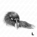 KINK - PLUG ANALE MISURA L 10 X 4 CM CON CODA SINTETICA 40 CM GRIGIO - immagine 2