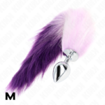 KINK - PLUG ANALE MISURA M 8 X 3,5 CM CON CODA SINTETICA 40 CM VIOLA - immagine 3