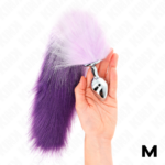 KINK - PLUG ANALE MISURA M 8 X 3,5 CM CON CODA SINTETICA 40 CM VIOLA - immagine 4