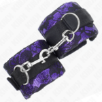 KINK - RESISTENZA DA POLSO CORTA IN PIZZO DI VELLUTO E FASCIA IN NYLON VIOLA/NERO 23 X 6,5 CM - immagine 2