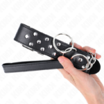 KINK - COLLANA CON CINTURINO AD ANELLO RIVETTO CON CINTURA 65 CM NERO REGOLABILE 36-50 CM X 3,8 CM - immagine 5