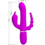 PRETTY LOVE - CAMMY VIBRATORE TRIPLO MULTIFUNZIONE 4 IN 1 ROSA - immagine 6