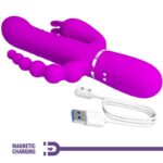 PRETTY LOVE - CAMMY VIBRATORE TRIPLO MULTIFUNZIONE 4 IN 1 ROSA - immagine 7