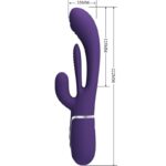 PRETTY LOVE - SHANIA VIBRATORE TRIPLO CONIGLIO MULTIFUNZIONE VIOLA - immagine 9