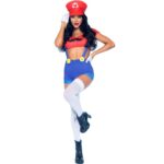 LEG AVENUE - COSTUME SEXY MARIO BROS ROSSO/BLU S - immagine 2