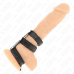 KINK - ANELLO PER PENE IN PELLE TRIPLA CON CHIUSURA A PRESSIONE - immagine 4