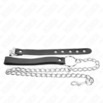 KINK - ANELLO PER PENE IN PELLE CON CINGHIA 21,5 X 2 CM E CATENA IN METALLO 60 CM - immagine 4