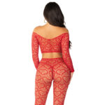 LEG AVENUE - CROP TOP + CALZE ROSSO TAGLIA UNICA - immagine 5