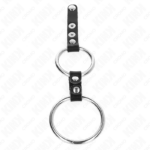 KINK - DOPPIO ANELLO PER PENE DA 3,8 CM A 5 CM COLLEGATO DA PELLE - immagine 4