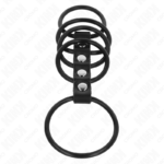 KINK - 5 ANELLI PER PENE IN SILICONE DA 3,8 CM A 4,8 CM COLLEGATI DA PELLE - immagine 4