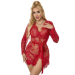 SUBBLIME - 953782 CAMICIA DA NOTTE IN PIZZO + PERIZOMA ROSSO L/XL - immagine 2