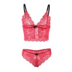 SUBBLIME - 953898 CAMICIA DA NOTTE IN SETA E PIZZO + SLIP ROSSO S/M - immagine 7