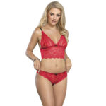 SUBBLIME - 953898 CAMICIA DA NOTTE IN SETA E PIZZO + SLIP ROSSO S/M - immagine 4