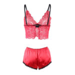 SUBBLIME - 953898 CAMICIA DA NOTTE IN SETA E PIZZO + SLIP ROSSO S/M - immagine 6