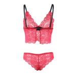SUBBLIME - 953904 CAMICIA DA NOTTE IN SETA E PIZZO + SLIP ROSSO L/XL - immagine 8