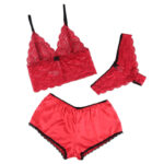 SUBBLIME - 953904 CAMICIA DA NOTTE IN SETA E PIZZO + SLIP ROSSO L/XL - immagine 3