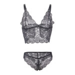 SUBBLIME - 953928 CAMICIA DA NOTTE IN SETA E PIZZO + SLIP NERO L/XL - immagine 8
