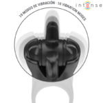 INTENSE - MABEL ANELLO VIBRANTE 10 VIBRAZIONI CON STIMOLATORE CLITORIDEO NERO - immagine 4