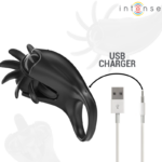 INTENSE - MABEL ANELLO VIBRANTE 10 VIBRAZIONI CON STIMOLATORE CLITORIDEO NERO - immagine 6