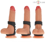 INTENSE - THEO DOPPIO ANELLO PER PENE IN SILICONE MODELLO NERO 3 - immagine 5