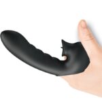 PRETTY LOVE - HOBGOBLIN CUSTODIA PER DITA VIBRANTE 12 VIBRAZIONI + STIMOLATORE CLITORIDE NERO - immagine 3