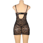 SUBBLIME - 954185 BABYDOLL IN PIZZO CON SPALLINE REGOLABILI NERO S/M - immagine 7