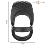INTENSE - ALEX VIBRATORE DOPPIO ANELLO PER PENE 10 VIBRAZIONI NERO - immagine 4