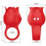 PRETTY LOVE - VIBRATORE A DITA A FORMA DI ROSA JAE 10 VIBRAZIONI ROSSO - immagine 6