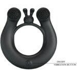 PRETTY LOVE - ANELLO VIBRANTE DAHLIA + STIMOLATORE CLITORIDEO 12 VIBRAZIONI NERO - immagine 7