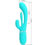 PRETTY LOVE - SHANIA TRIPLE RABBIT VIBRATORE MULTIFUNZIONE 3 IN 1 BLU - immagine 7