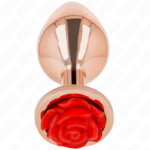 KINK - PLUG ANALE IN ORO ROSA CON ROSA ROSSA S