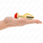 KINK - PLUG ANALE ORO ROSA ROSSO TAGLIA M - immagine 3