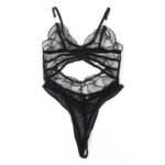 SUBBLIME - 955212 BODY TRASPARENTE CON PIZZO NERO CAVATO S/M - immagine 6