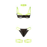 SUBBLIME - 955281 COMPLETO REGGISENO CON COLLANA E DETTAGLI GAMBA VERDE FLUO L/XL - immagine 6